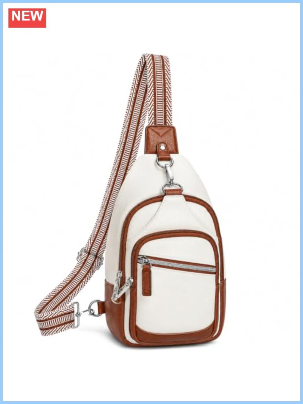 Anti-Theft Crossbody Sling Bag RFID Blocking PU Leather Adjustable Strap